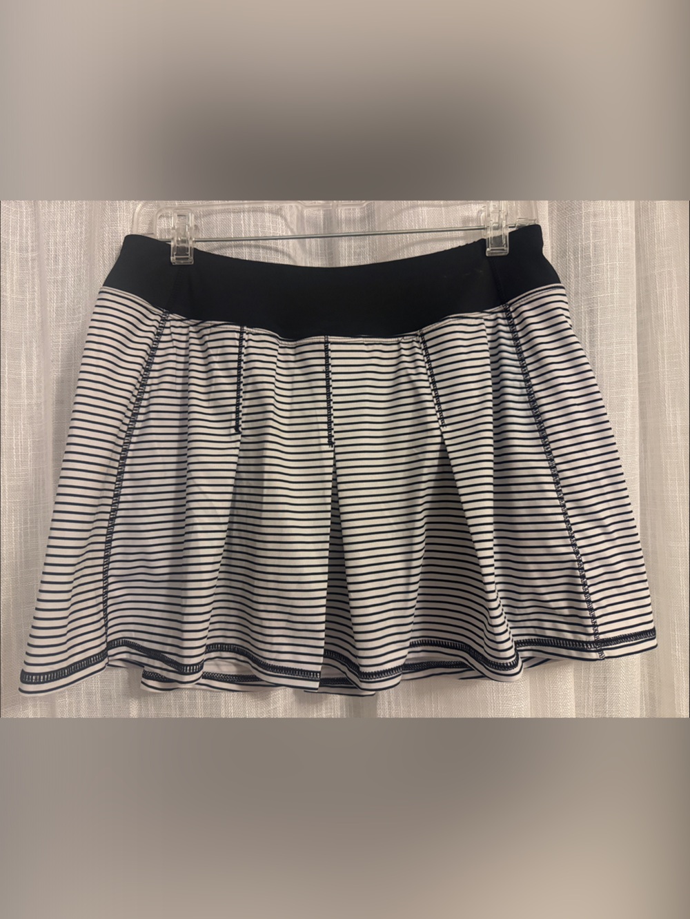 Kyodan | Black & White Striped A-Line Skirt Flowy w Shorts Women’s M